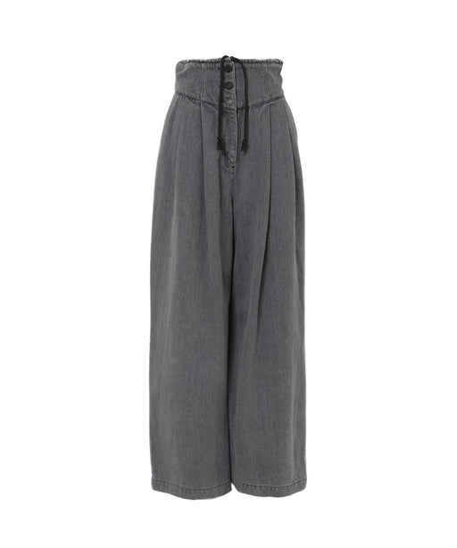 High rise superwide leg denim pant