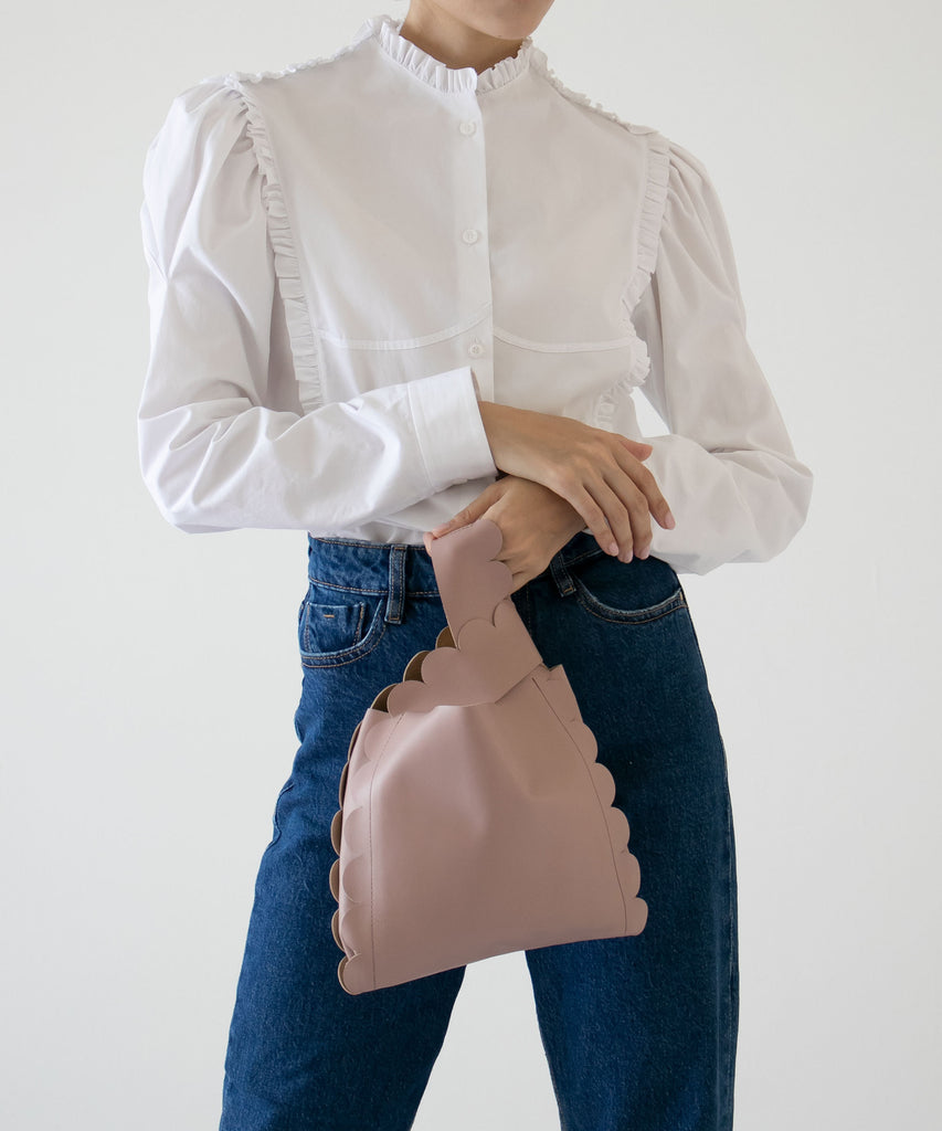 Scalloped leather shopping bag— LUDLOW STORE