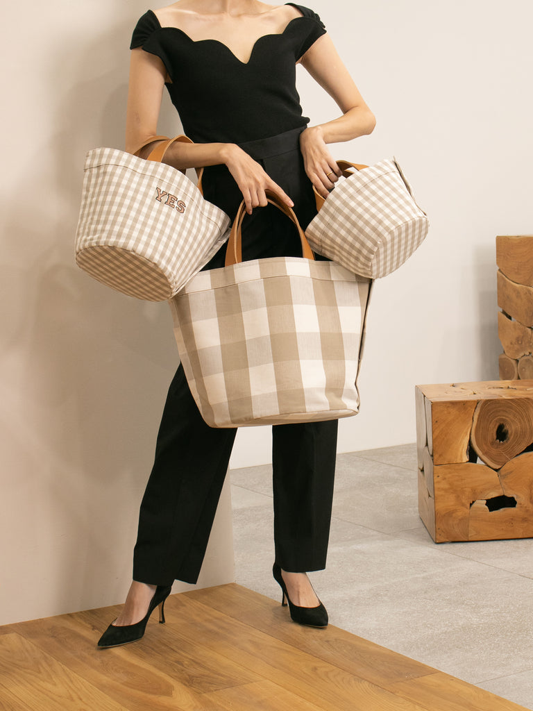 [WEB限定] Gingham check tote XS— LUDLOW STORE