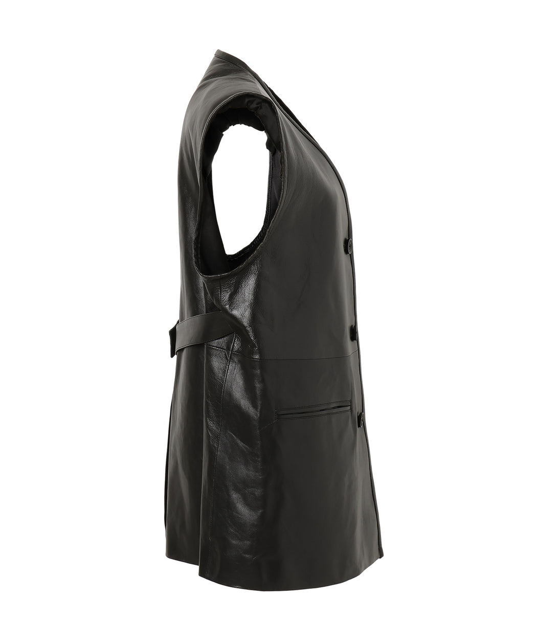 [予約]Black Leather Gilet[1月以降発送予定]