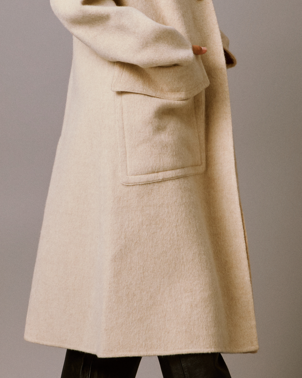 Mohair Alpaca Round Collar Coat