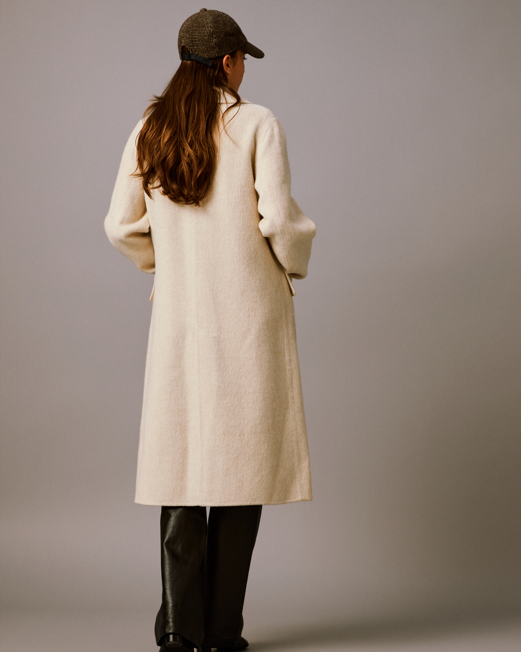 Mohair Alpaca Round Collar Coat