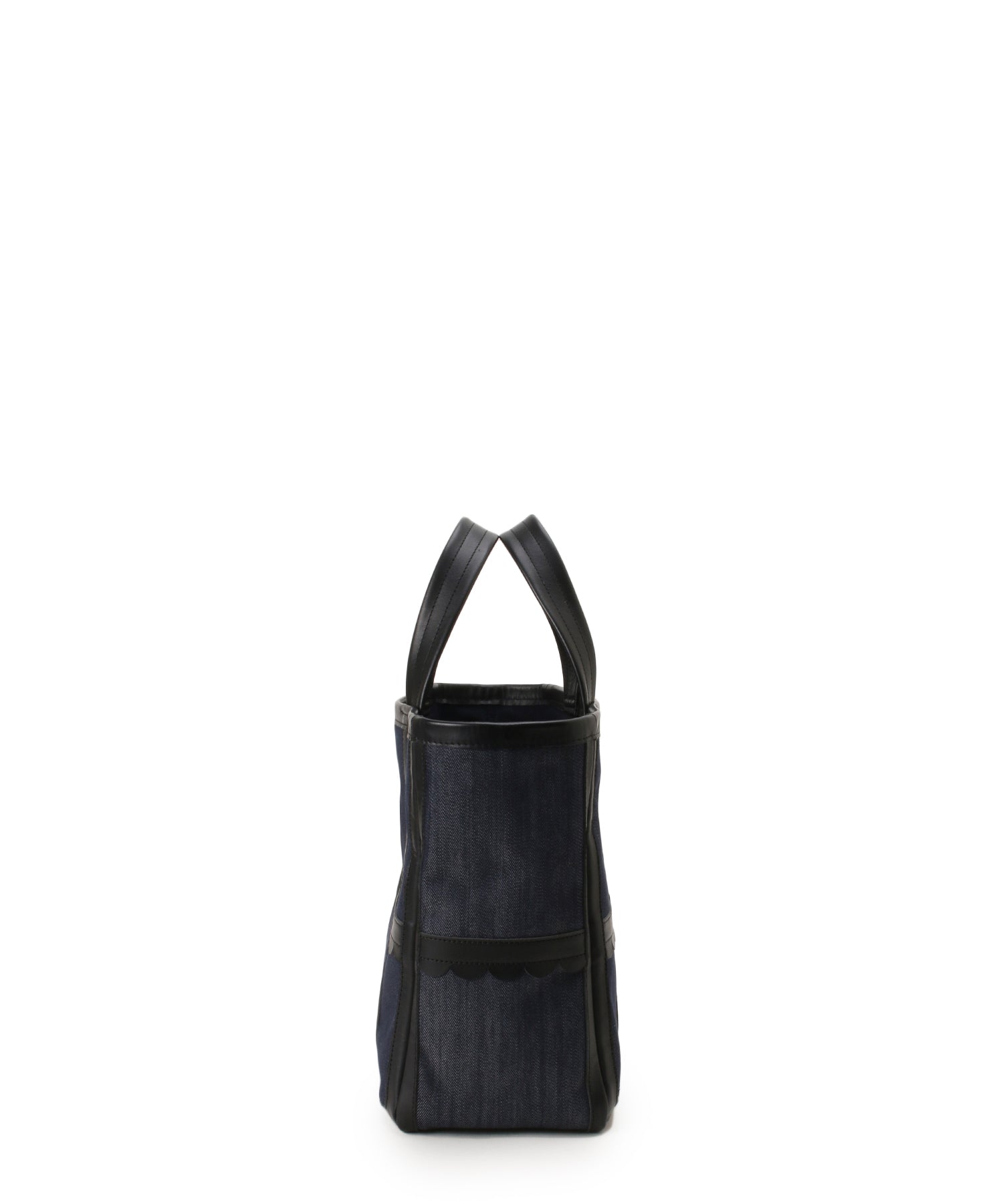 Leather trimmed denim tote M— LUDLOW STORE