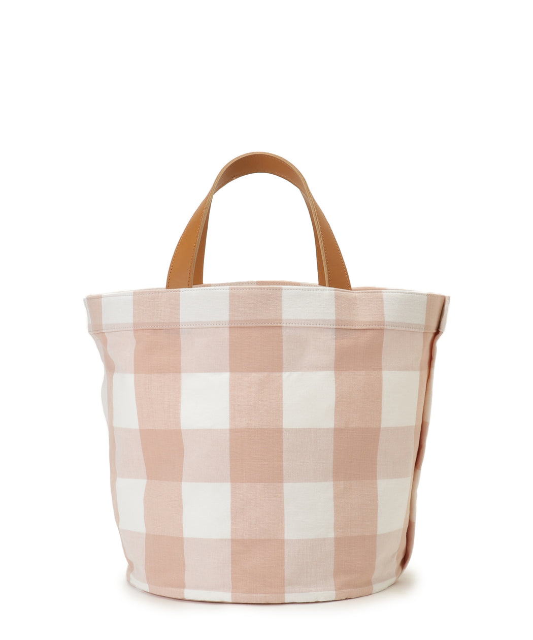 Gingham check tote L