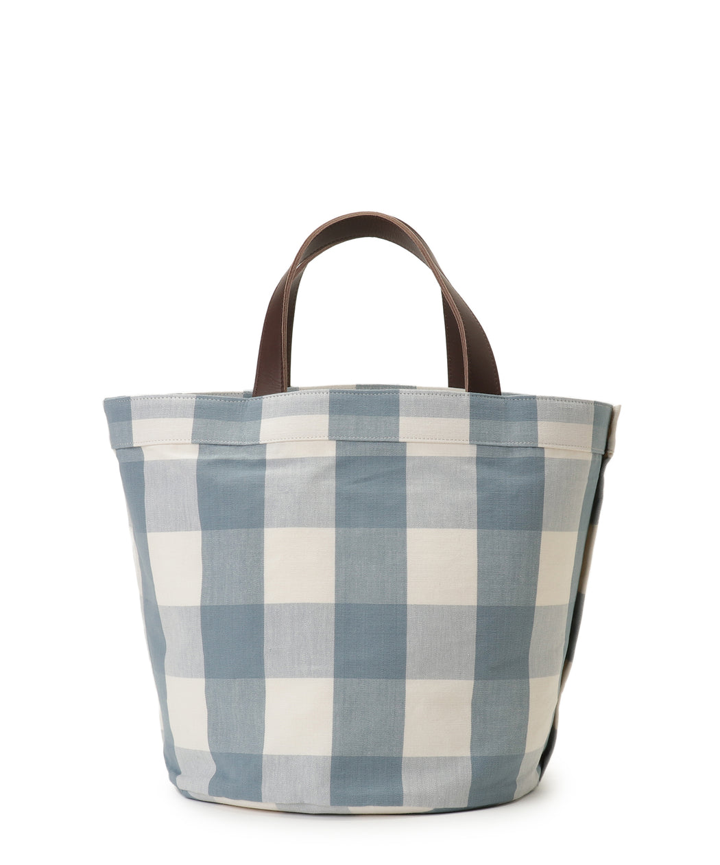 Gingham check tote L