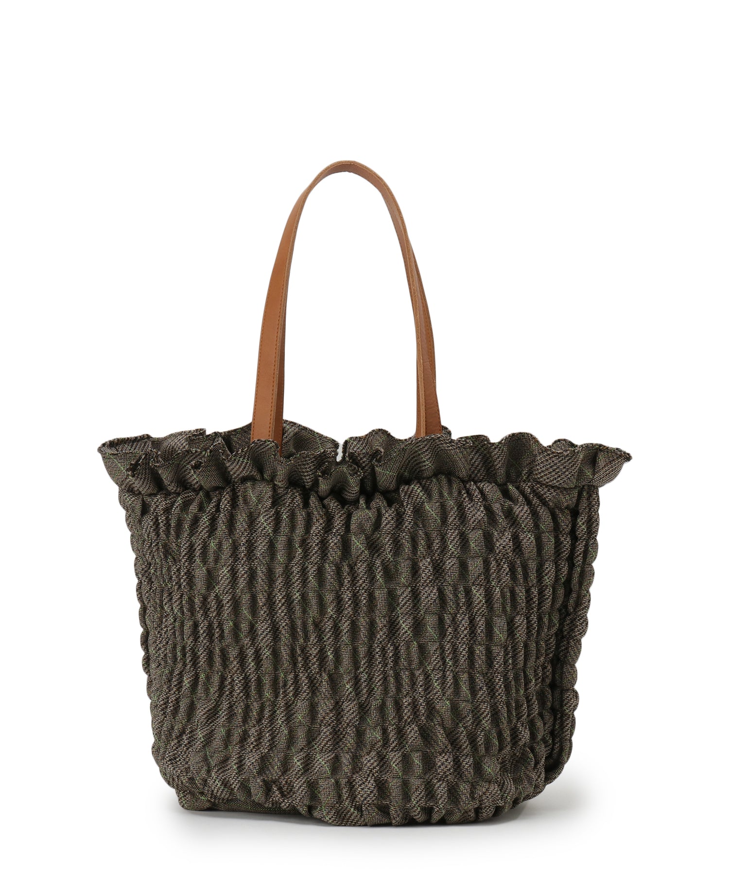 Shirring check tote L— LUDLOW STORE