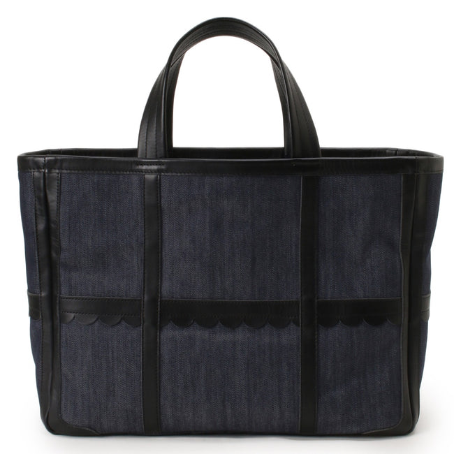 7】LUDLOW Leather trimmed denim tote M-tops.edu.ng